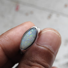 Load image into Gallery viewer, Natural Lightning Ridge Solid Opal Sterling Silver Ring