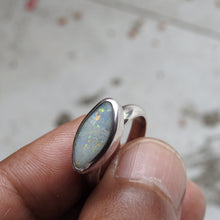 Load image into Gallery viewer, Natural Lightning Ridge Solid Opal Sterling Silver Ring
