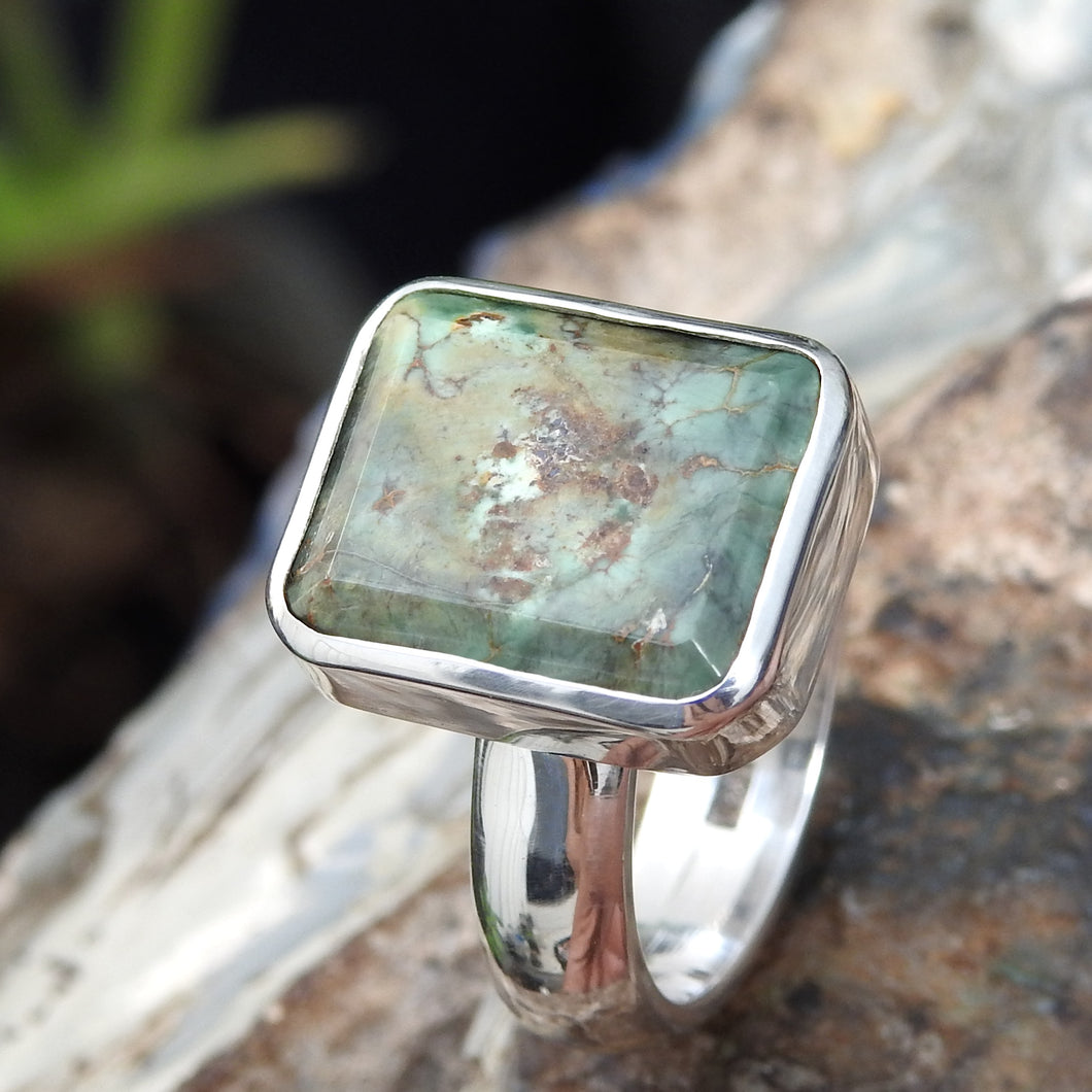 Australian Natural Variscite Sterling Silver Ring