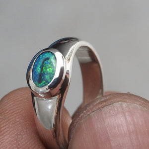 LIGHTNING RIDGE BLACK OPAL RING