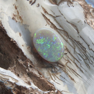 Custom Made Ring with Solid Lightning Ridge Opal