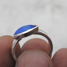 Load image into Gallery viewer, Lightning Ridge Solid Natural Opal Sterling Silver Ring