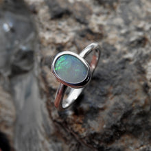 Load image into Gallery viewer, Natural Solid Opal Sterling Silver Ring