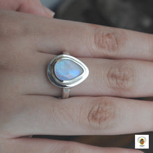 Load image into Gallery viewer, Natural Australian Coober Pedy Solid Opal Sterling Silver Ring