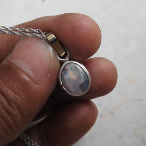 Australian Black opal pendant