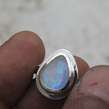 Load image into Gallery viewer, Natural Australian Coober Pedy Solid Opal Sterling Silver Ring