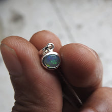 Load image into Gallery viewer, Solid Lightning Ridge Opal Sterling Silver Pendant Necklace