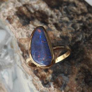 AUSTRALIAN BLACK OPAL RING