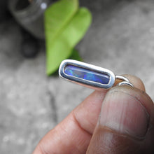 Load image into Gallery viewer, Solid Lightning Ridge Black Opal Sterling Silver Pendant Necklace