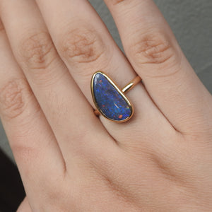 AUSTRALIAN BLACK OPAL RING