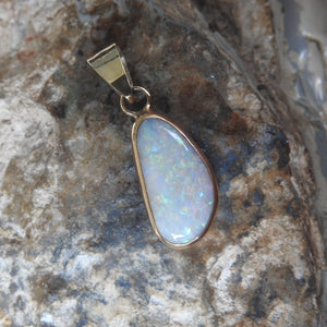 Mintabie Solid White Opal Pendant