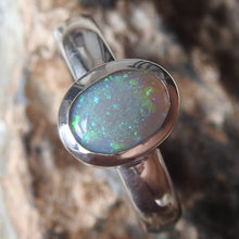Load image into Gallery viewer, Lightning Ridge Solid Opal Sterling Silver Ring