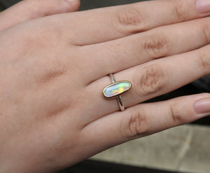 Lightning Ridge Solid Opal Ring