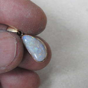 Mintabie Solid White Opal Pendant