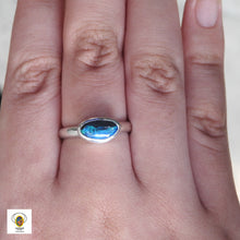 Load image into Gallery viewer, Lightning Ridge Solid Black Opal Sterling Ring