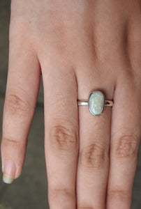 Mintabie Solid White Opal Ring