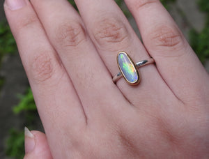 Lightning Ridge Solid Opal Ring