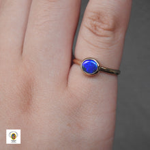 Load image into Gallery viewer, Lightning Ridge Solid Black Opal Ring