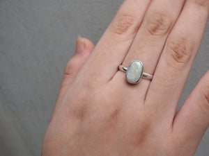 Mintabie Solid White Opal Ring