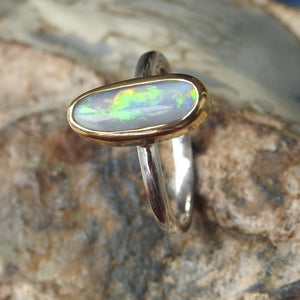 Lightning Ridge Solid Opal Ring